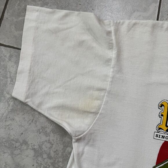 Vintage 80s Wolf Whizz Pale Ale Beer T Shirt Size L Graphic Tee Single Stitch - Picture 5 of 7